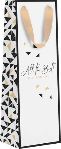 

Пакет подарочный под бутылку Белый крафт, 12х38х10см, премиум Арт. Graphi BTW, в ассортименте