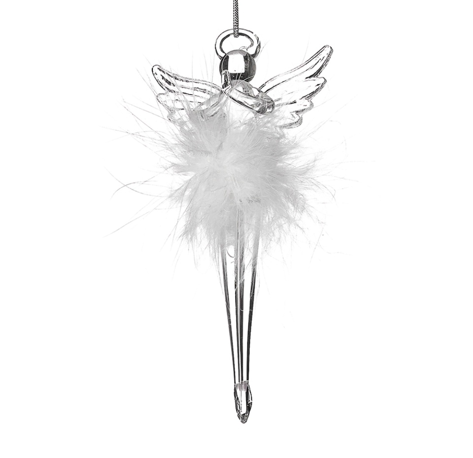 

Игрушка для елки Yancheng Shiny «Коллекция Праздник» Балерина в юбке из перьев 13см, стекло, Китай