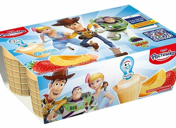 Творог детский Растишка Клубника-абрикос обогащенный кальцием и витамином Д мягкий 3.5%