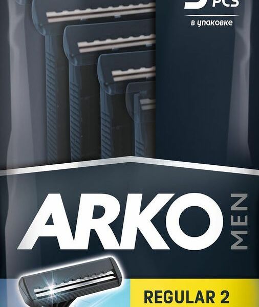 Станок для бритья Arko Т2 Pro одноразовый 2 лезвия, 5 шт