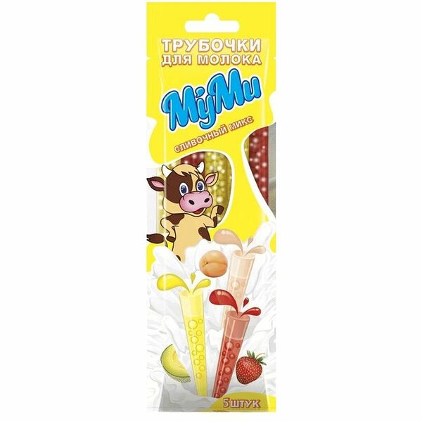Трубочки для молока Муми со сливками сливочный микс 30г