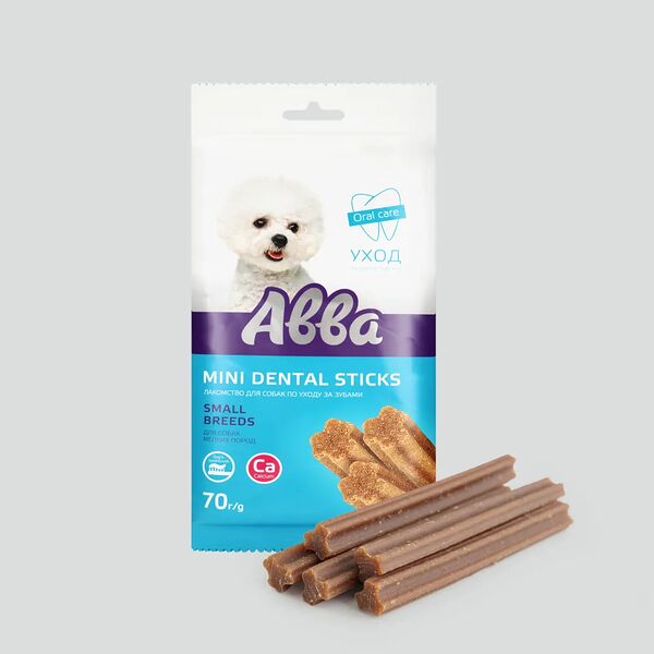 Лакомство для собак мелких пород Мини-палочки с кальцием Дентал
