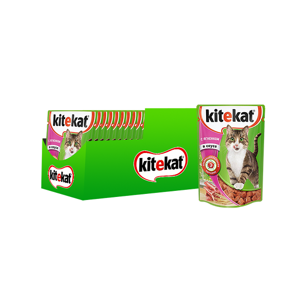 Корм для кошек KITEKAT ягненок в соусе пауч. 85г (упаковка - 28 шт)