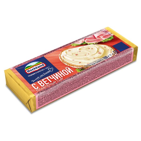 Сыр плавленый Hochland с ветчиной 35%, 100 г