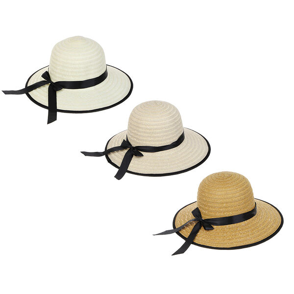 Galante шляпка женская с контрастной окантовкой, р-р 56, 100% целлюлоза, 3 цвета