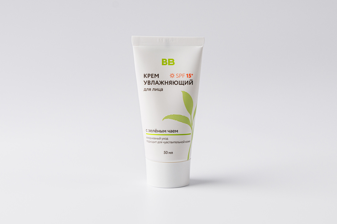 

Крем увлажняющий Вкусвилл для лица с зеленым чаем SPF 15+, 50 мл