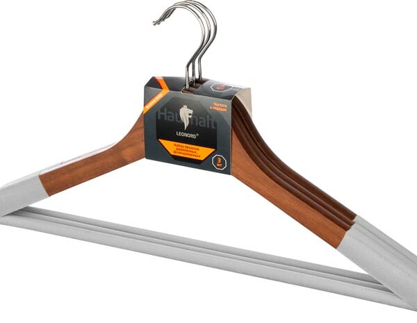 Набор вешалок Leonord флокированные темно-коричневые 3шт