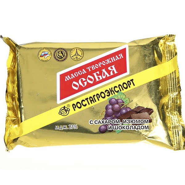 Масса творожная Ростагрокомплекс Особая с изюмом и шоколадом 180 г