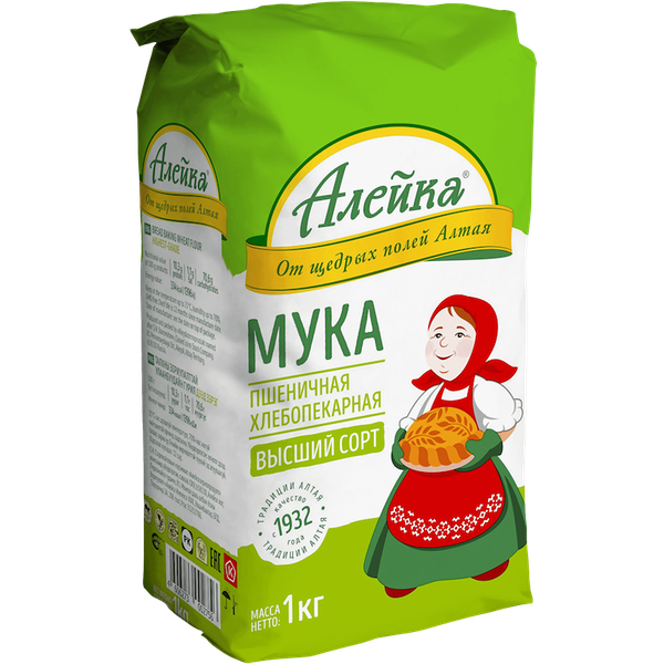 Мука Алейка пшеничная хлебопекарная высший сорт