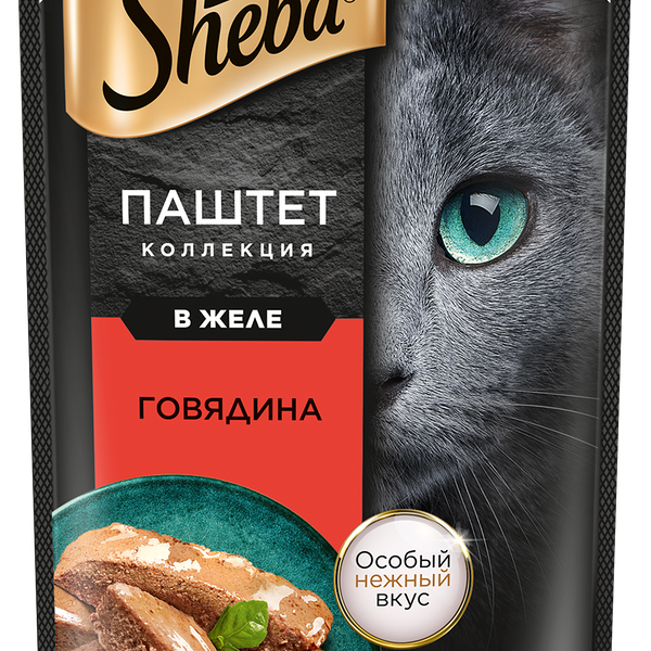 Влажный корм для кошек Sheba паштет с говядиной 75 г