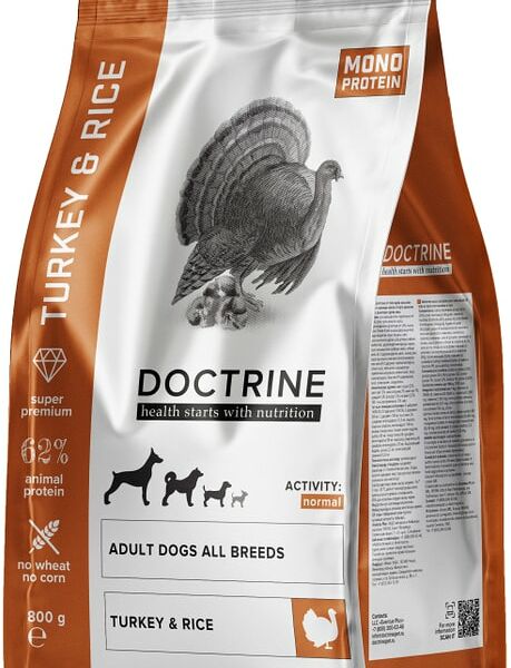 Сухой корм для собак Doctrine с индейкой и рисом 800г