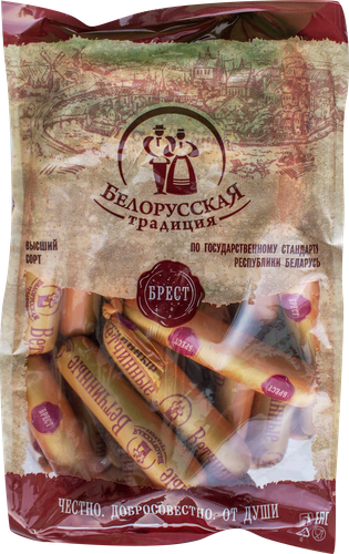 

Сосиски Белорусская Традиция Ветчинные вес до 400 г