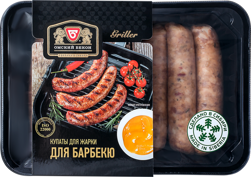 

Купаты из свинины для жарки ОМСКИЙ БЕКОН Для барбекю, категория В, 570г