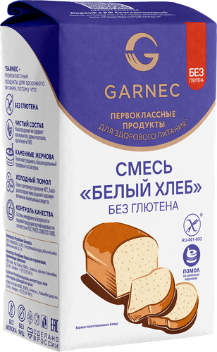 

Сухая смесь Garnec Белый хлеб без глютена 600 г