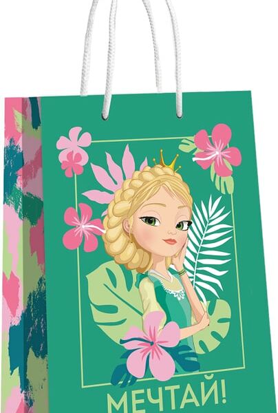 Пакет подарочный ND Play Царевны 2D зеленый 25*35*10см в ассортименте