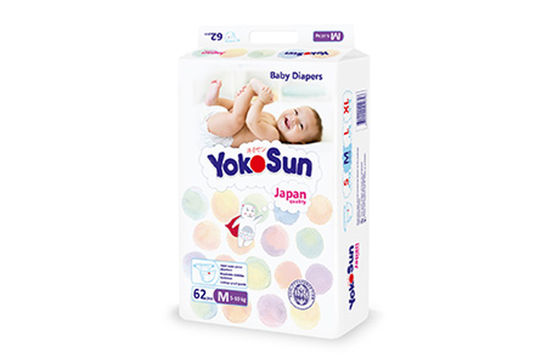 

Подгузники YokoSun на липучках М 5-10 кг 62 шт
