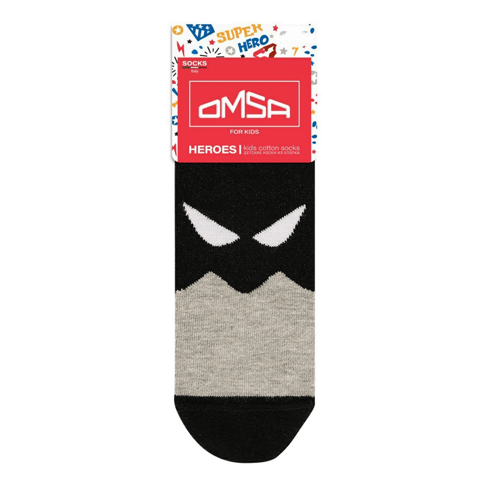 

Носки детские OMSA Kids Calzino, с дизайном супергерои, grigio