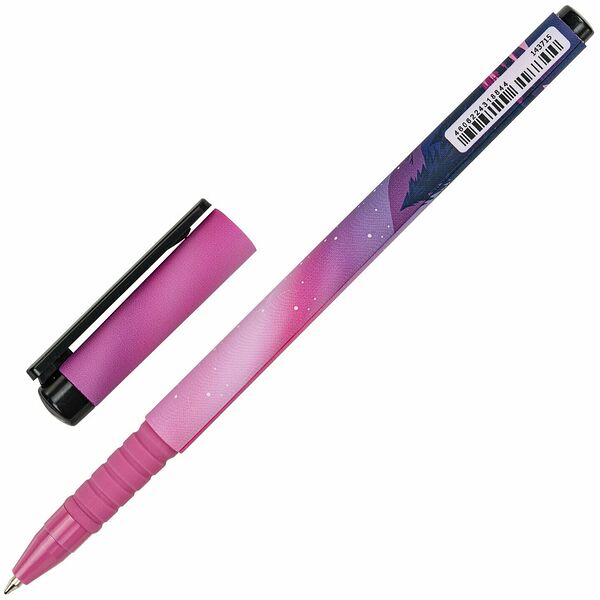 Ручка шариковая BRAUBERG Stars soft touch grip, синий, 0,7мм, Арт. 143715