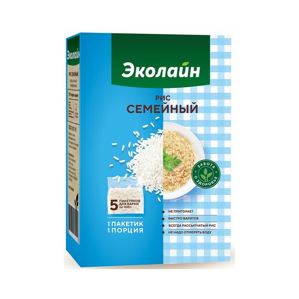 Рис Семейный «Эколайн», new фас.  5х100 г.