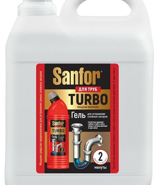 Средство чистящее Sanfor Turbo для очистки канализационных труб 5л