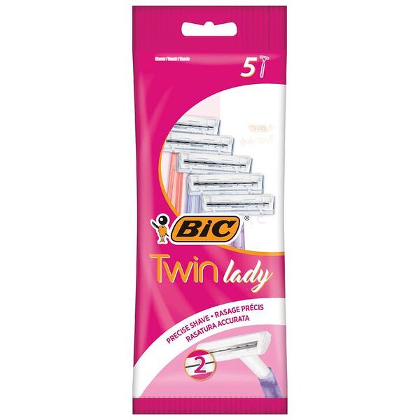 Бритвы одноразовая женская BIC Twin Lady 2 лезвия, 5шт, цвет в ассортименте