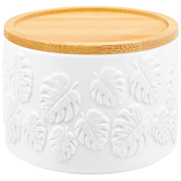 Банка для хранения Elan Gallery Тропики, 250 мл, фарфор/бамбук