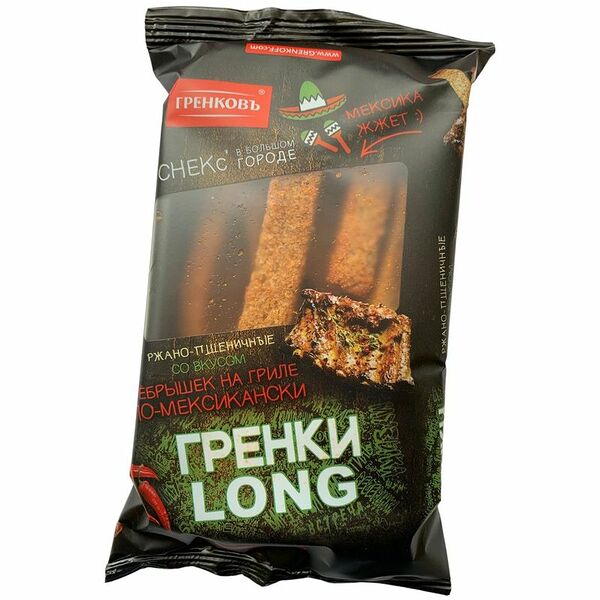 Гренки Гренковъ ржано-пшеничные со вкусом рёбрышек на гриле по-мексикански, 100г