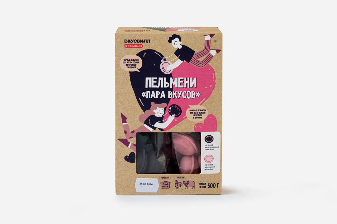 

Пельмени ВкусВилл Пара вкусов 500 г