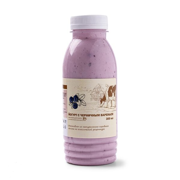 Йогурт питьевой Воробьева с черничным вареньем 3% 300г, Россия