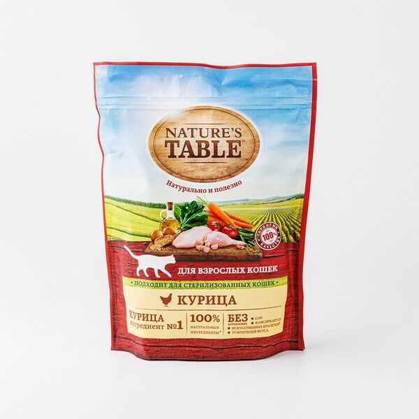 Корм сухой Nature's Table для взрослых кошек с курицей, 650 г