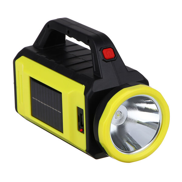 Ермак фонарь прожектор, с солнечной батареей, 2 cob+led, 5 режимов, 2000мач, 13х8х19 см