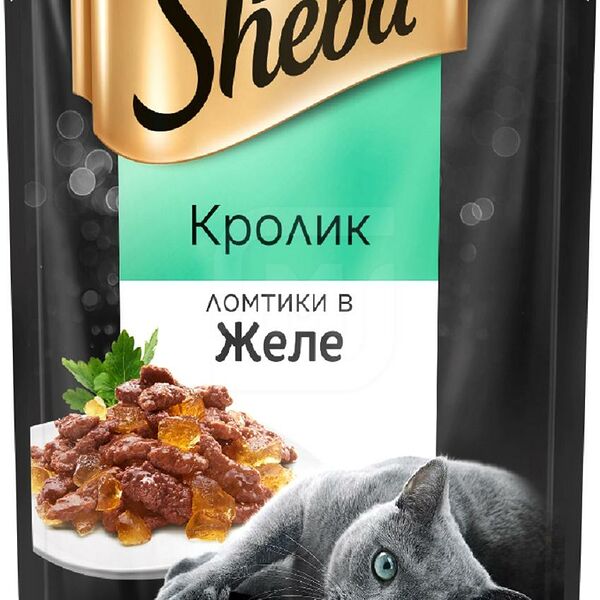 Sheba Ломтики в желе пауч для кошек Кролик