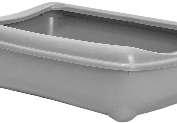 Туалет для кошек с бортиком серый HOMECAT 38 х 27 х 10см