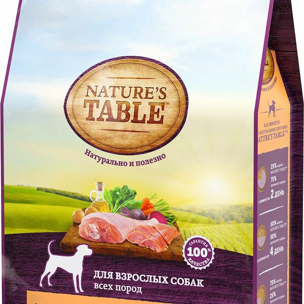 Корм для собак Nature's Table индейка с овощами сухой 2.3 кг