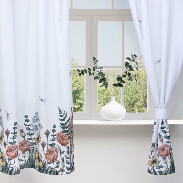 Штора для кухни Этель Kitchen collection, 2 шт, 145х180 см, с подхватами, полиэстер, серый