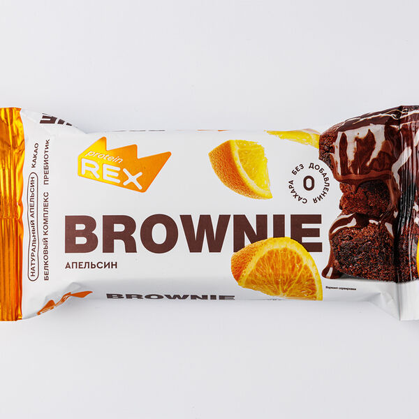 Пирожное протеиновое Protein Rex Брауни апельсин 50г