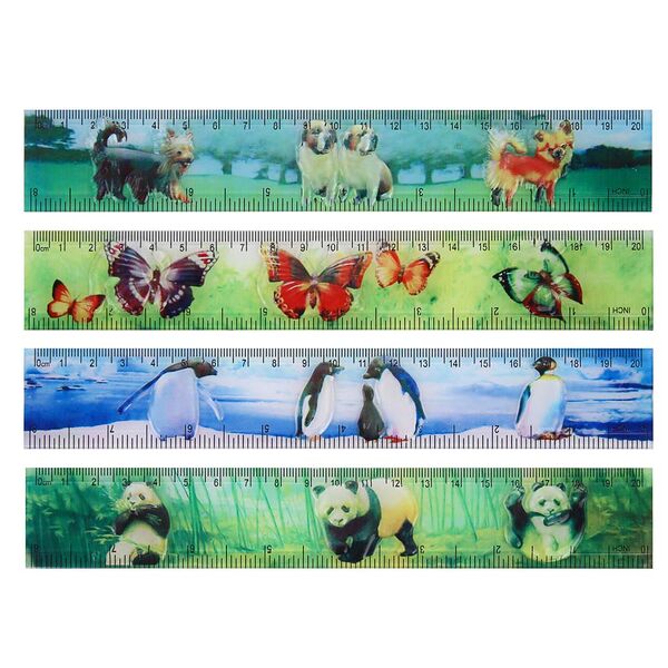 Линейка школьная Flomik Животные 20 см 4 дизайна в ассортименте