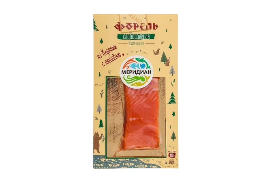

Форель Меридиан филе слабосоленая 150 г