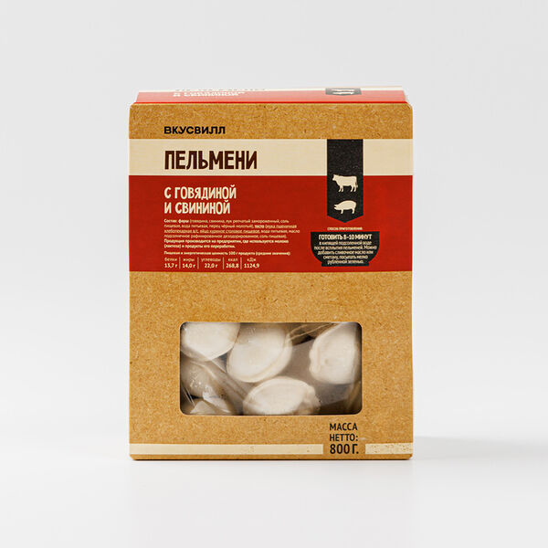 Пельмени с говядиной и свининой 800г