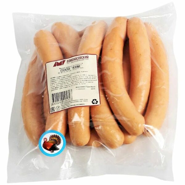 Сосиски Ломоносовский МК Нежные, вес