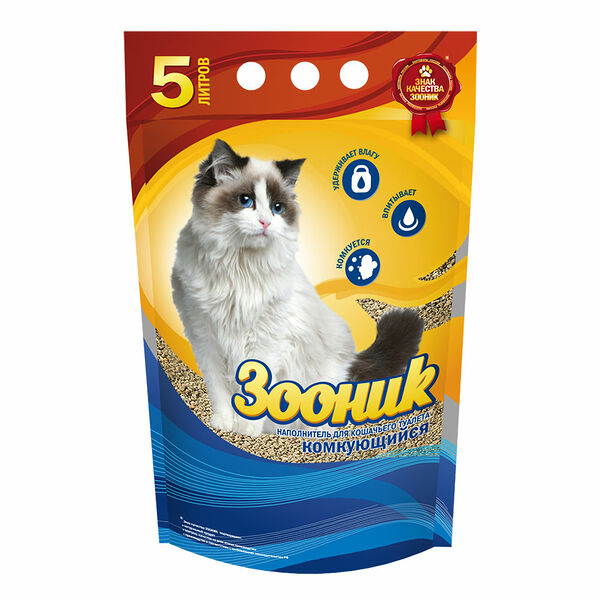 Наполнитель для кошачьего туалета Зооник комкующийся