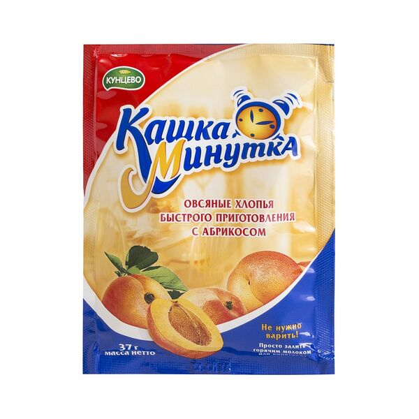 Хлопья б/п Кашка-минутка с абрикосом 37г вес