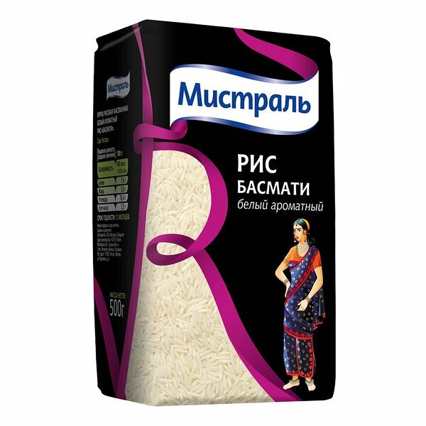 Рис Басмати Мистраль белый ароматный 500г