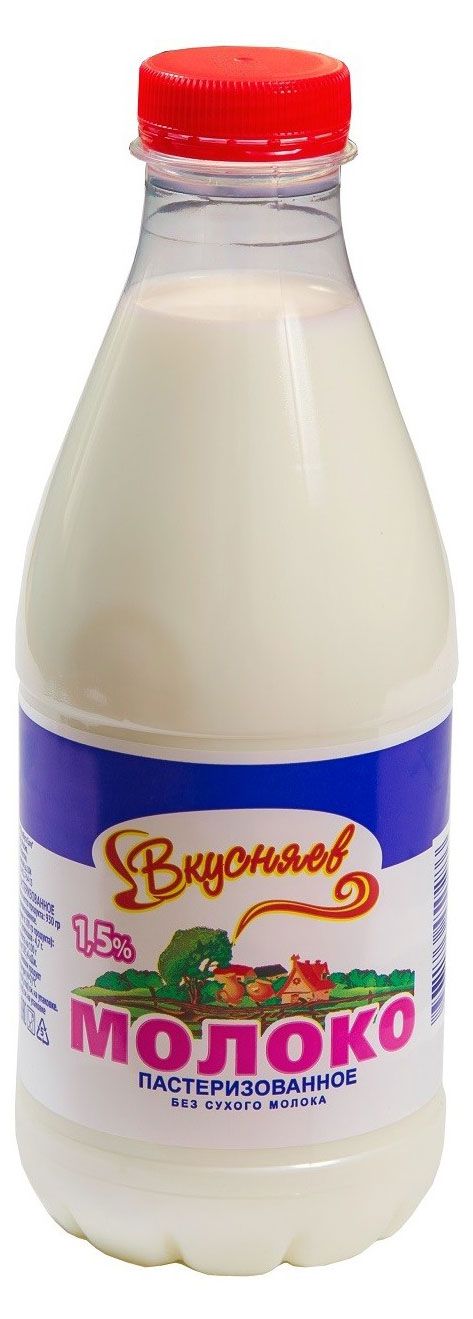 

Молоко пастеризованное Вкусняев 1.5% 930 мл