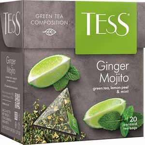 Чай зеленый Tess Ginger Мojito в пирамидках, 20 шт., 36г