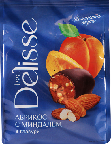 

Конфеты Delisse абрикос с миндалем глазированные 200 г