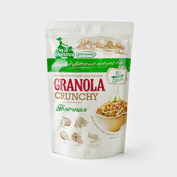 Мюсли запечённые Bionova яблочные, 400 г