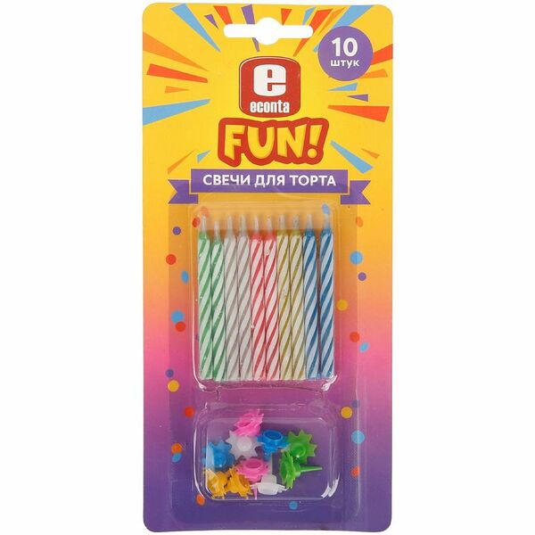 Набор свечей Econta с подставками 10шт.