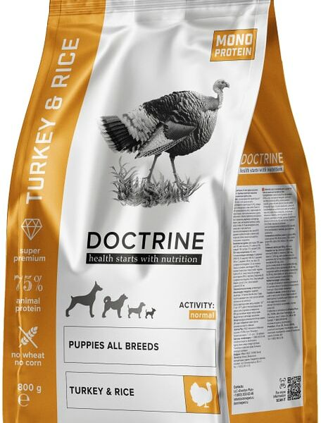 Сухой корм для щенков Doctrine с индейкой и рисом 800г