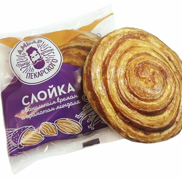 Слойка Амбар Пекарского с ванильным кремом и ароматом миндаля